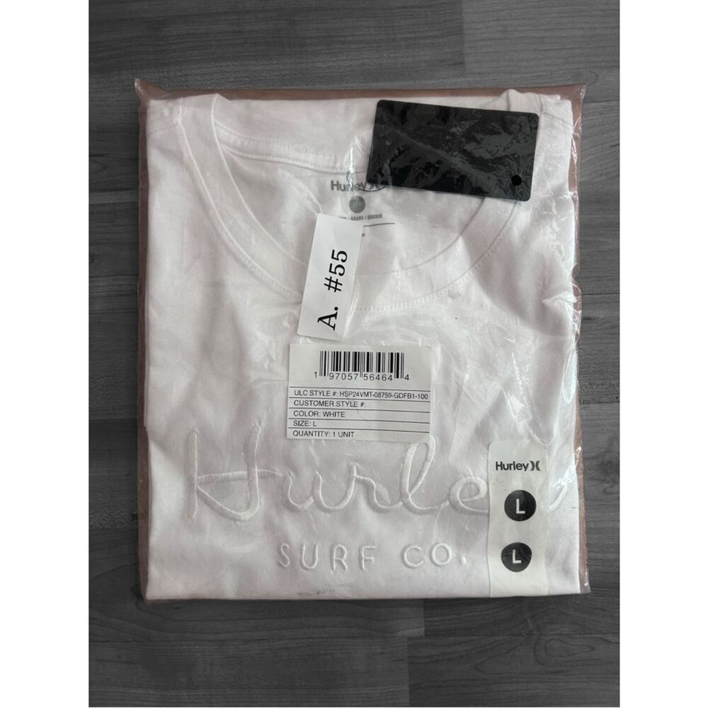 Hurley Graphic White Tee Size L NWT